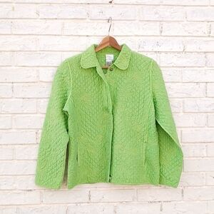 Vintage Kiko Silk Quilted Jacket Green